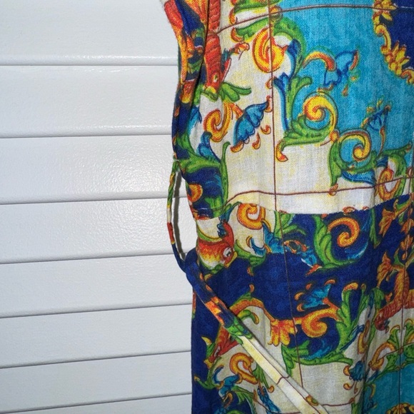 ANTICA SARTORIA by GIACOMO CINQUE MULTI-COLOR DRESS WITH BEADING SIZE S/M - Picture 5 of 9